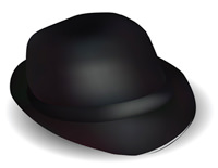 Black Hats Isolated on White