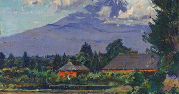 Farm Near Gotemba, Japan, 油絵