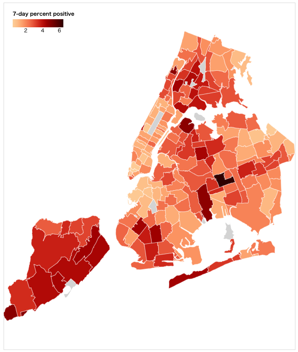 Ny市保健局 Ny市の郵便番号別コロナ感染者数や感染率なマップを公開 ニューヨークビズ