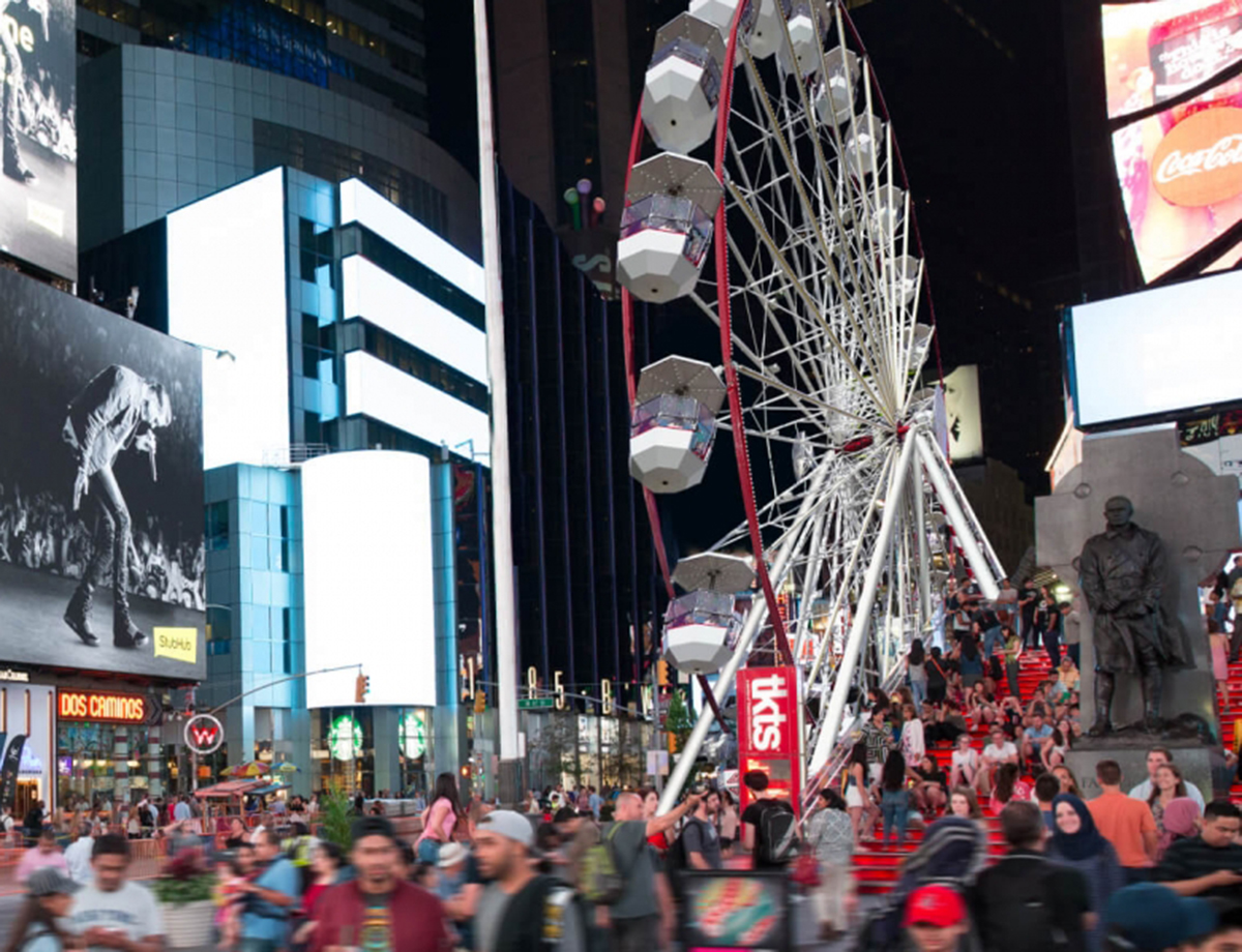 期間限定 Times Square Wheel タイムズスクエアに観覧車出現 ニューヨークビズ