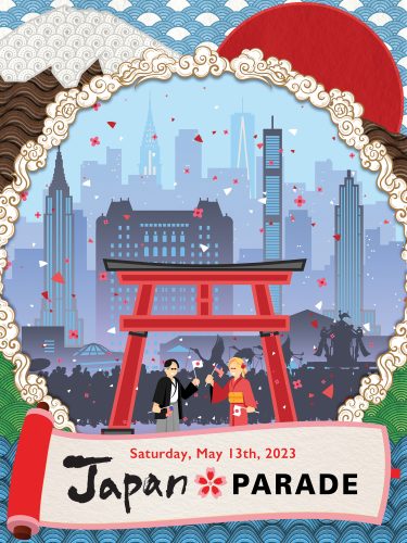 「Japan Parade Art Contest 2023」最優秀賞に選ばれ、ジャパンパレードのオフィシャルアートワークになったGary Bitsicasさんの作品