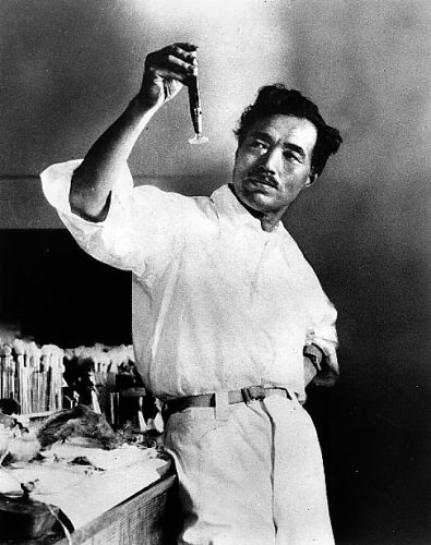 野口英世、研究室にて(提供写真)
