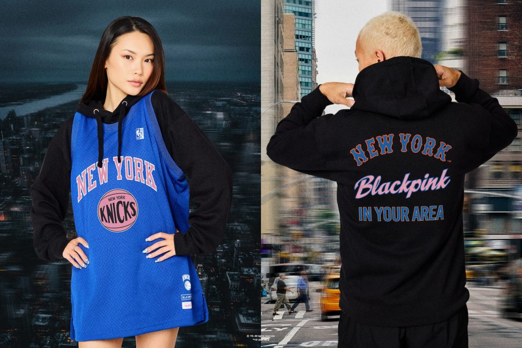 左はNBA Knicks のジャージー、右はMBL Metsのフーディ