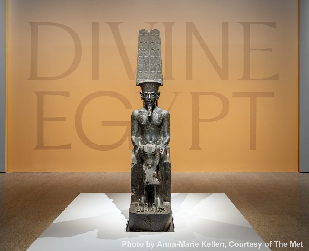 Installation view of Divine Egypt at The Metropolitan Museum of Art. Photo by Anna-Marie Kellen, Courtesy of The Met