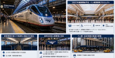 アムトラック車両刷新へ　2027年ペン駅再開発と連動