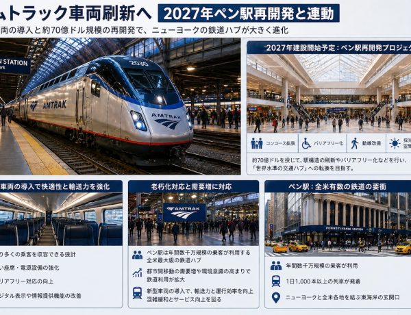 アムトラック車両刷新へ　2027年ペン駅再開発と連動
